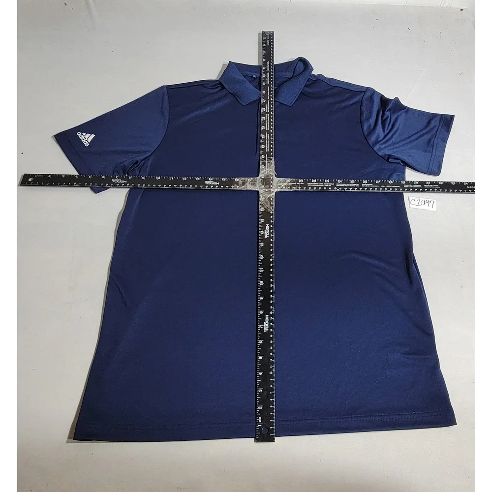 Adidas Mens Primegreen Performance Polo Shirt Navy‎ Blue Large Short Sleeve